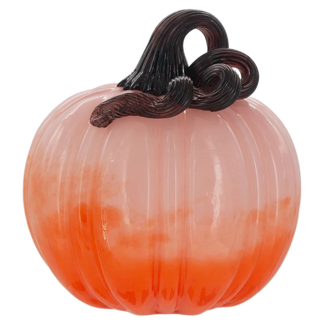 Ombre Pink and Orange Glass Pumpkin