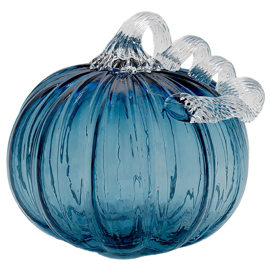 Savory Blue Glass Pumpkin