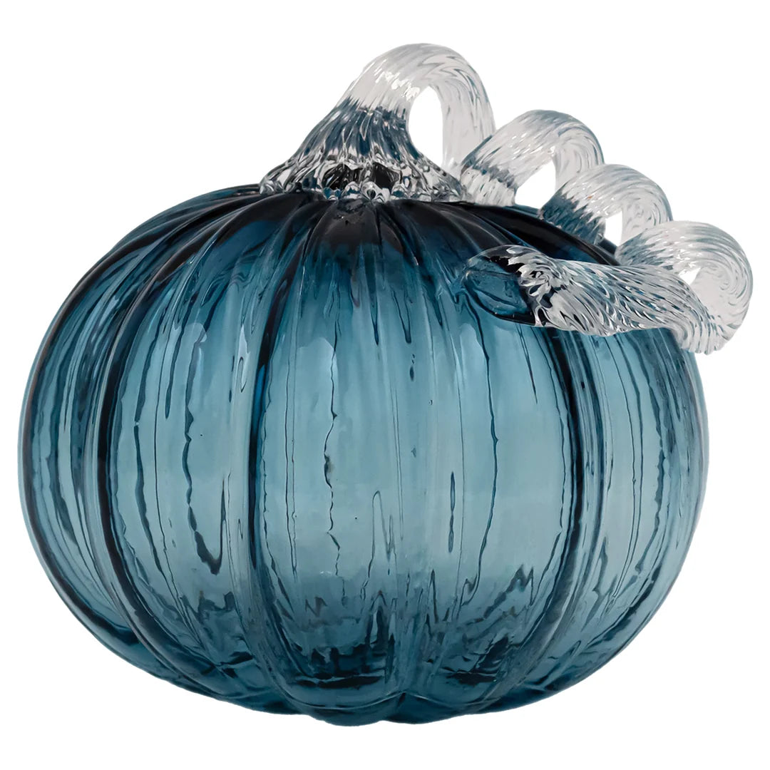 Savory Blue Glass Pumpkin