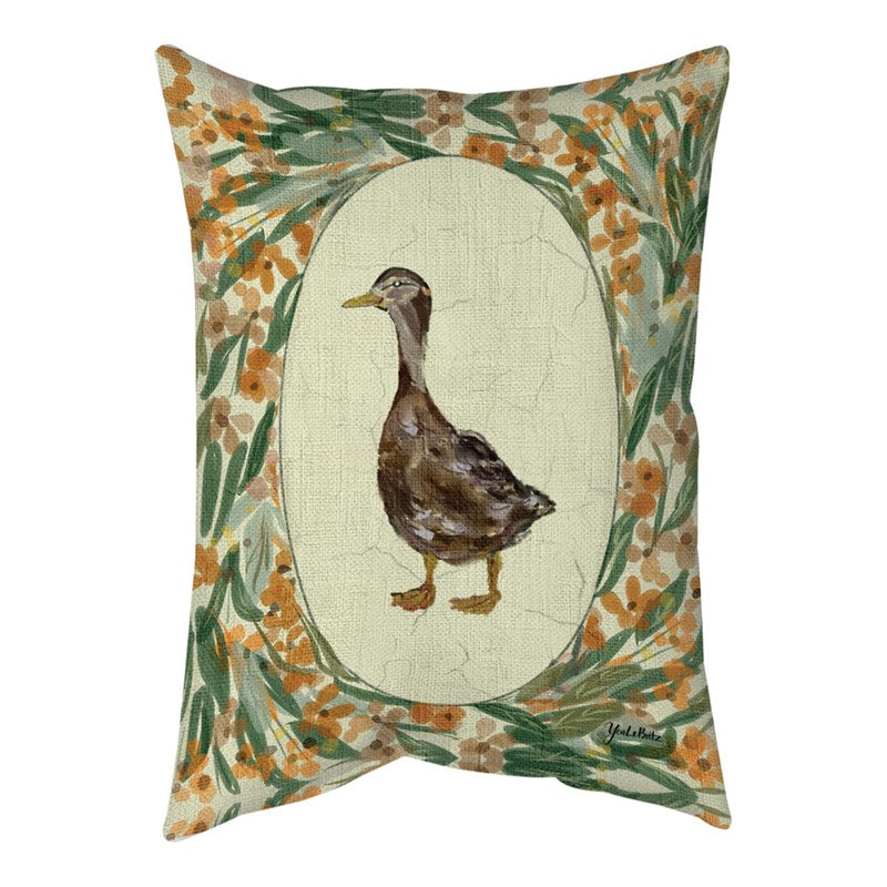 Duck Portrait Brown Climaweave Pillow