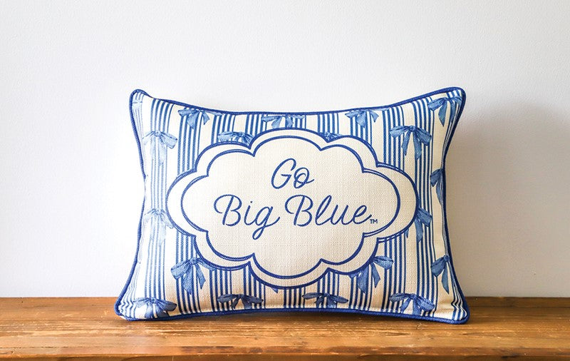 Go Big Blue Bow Pattern Pillow