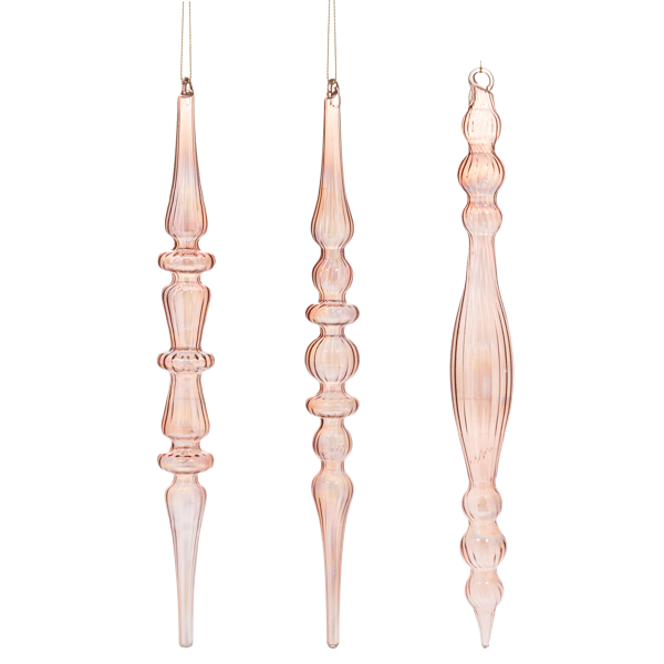 Champagne Colored Icicle Drop Ornaments