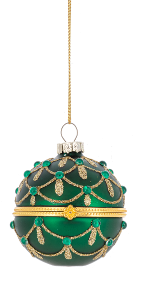 Glittered Hinged Ball Ornaments