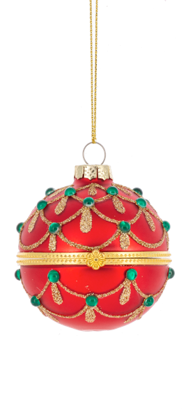 Glittered Hinged Ball Ornaments