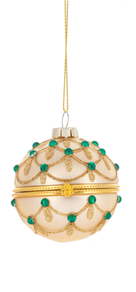 Glittered Hinged Ball Ornaments