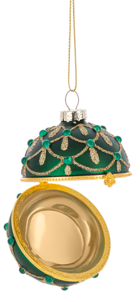 Glittered Hinged Ball Ornaments