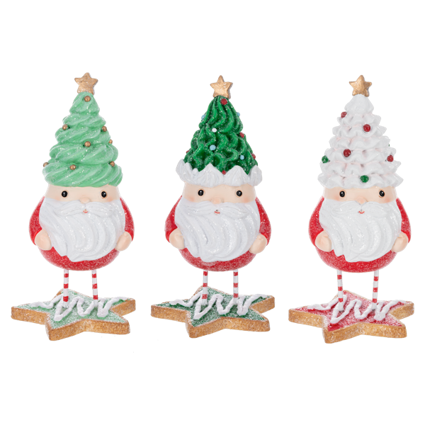 Frosted Santa Figurines