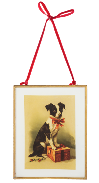 Framed Holiday Dog Ornaments - Collie