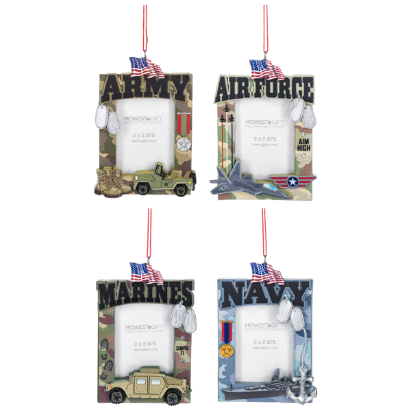 Military 2x2.875 Frame Ornaments