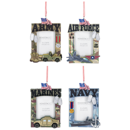 Military 2x2.875 Frame Ornaments