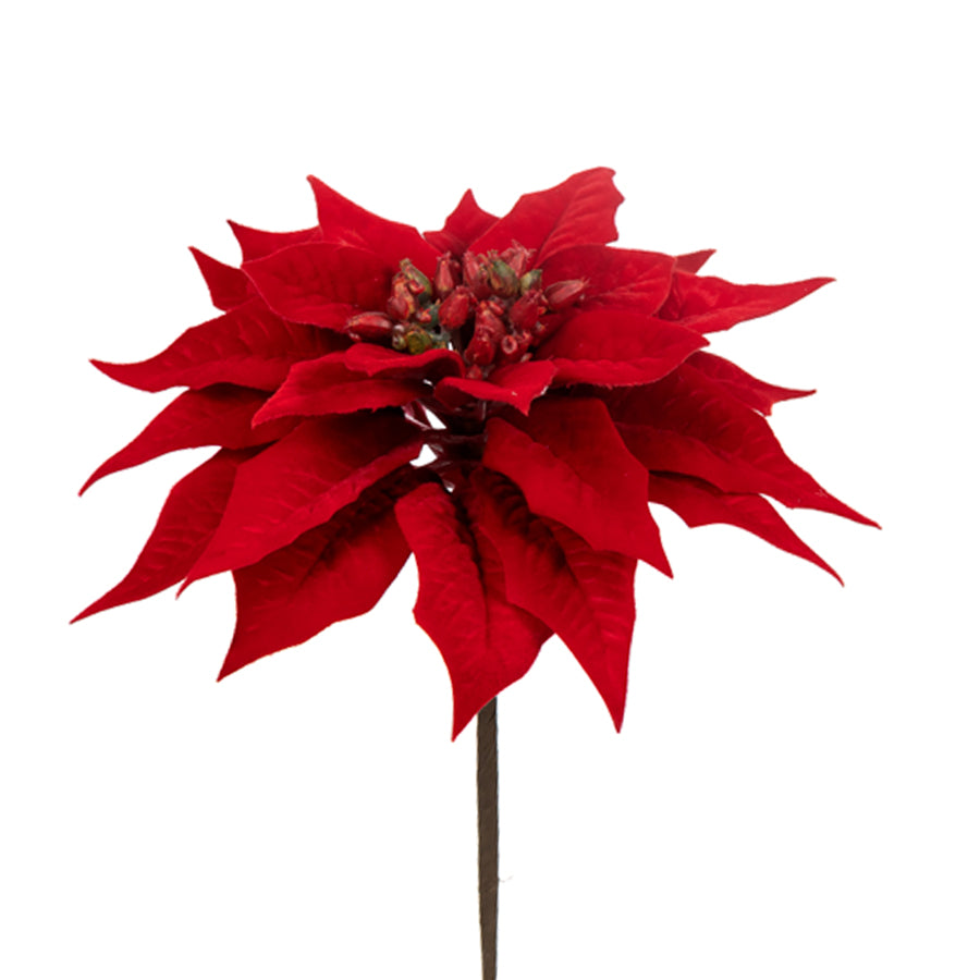 10" Poinsettia Floral Pick Decor