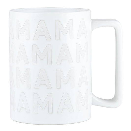 White Ceramic Embossed Mug