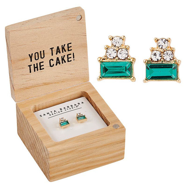 Stud Earrings In Wood Boxed Gift Set