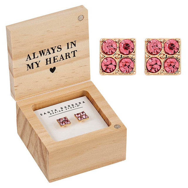 Stud Earrings In Wood Boxed Gift Set