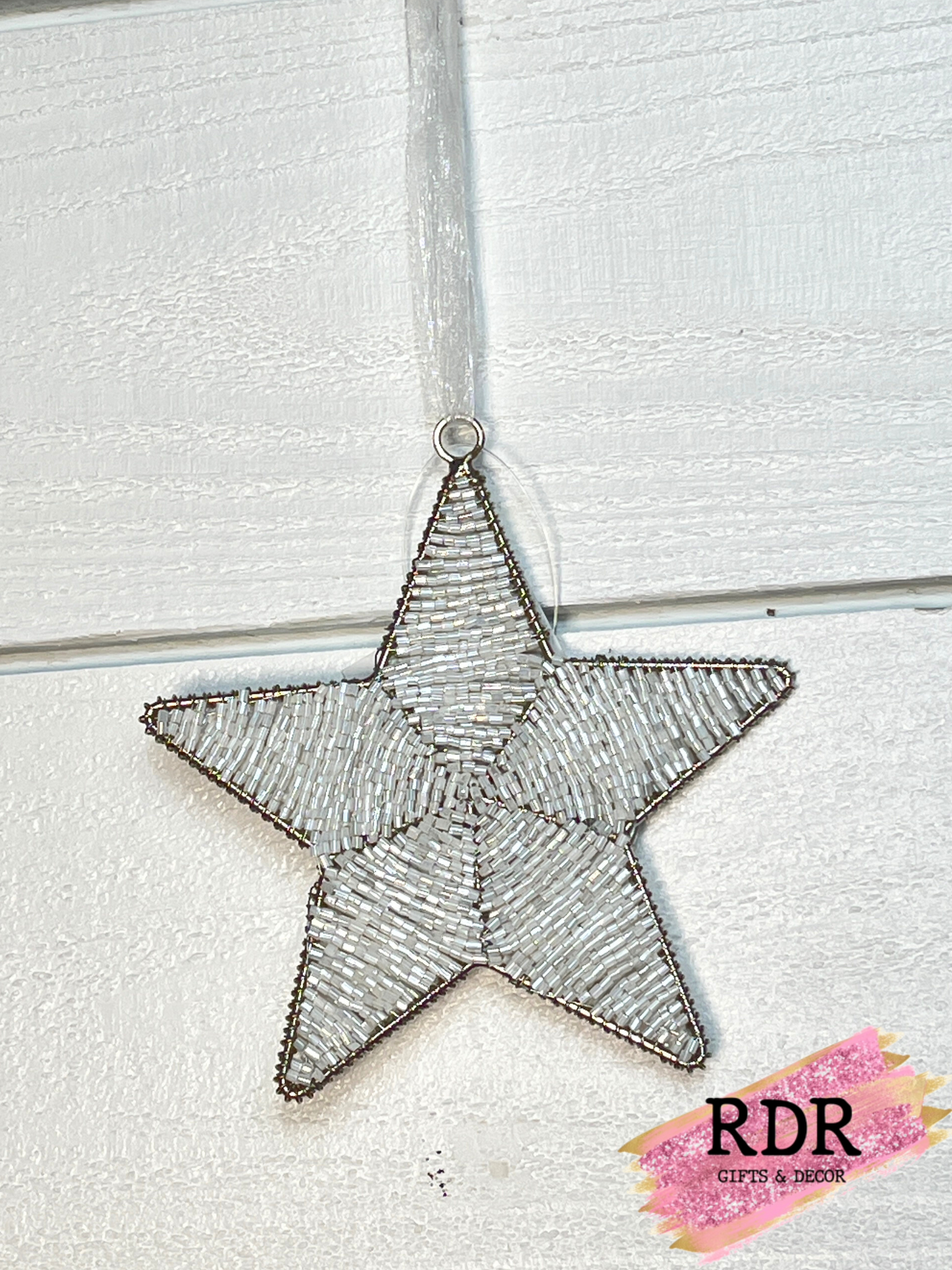 Metal & Glass Bead Star Ornament