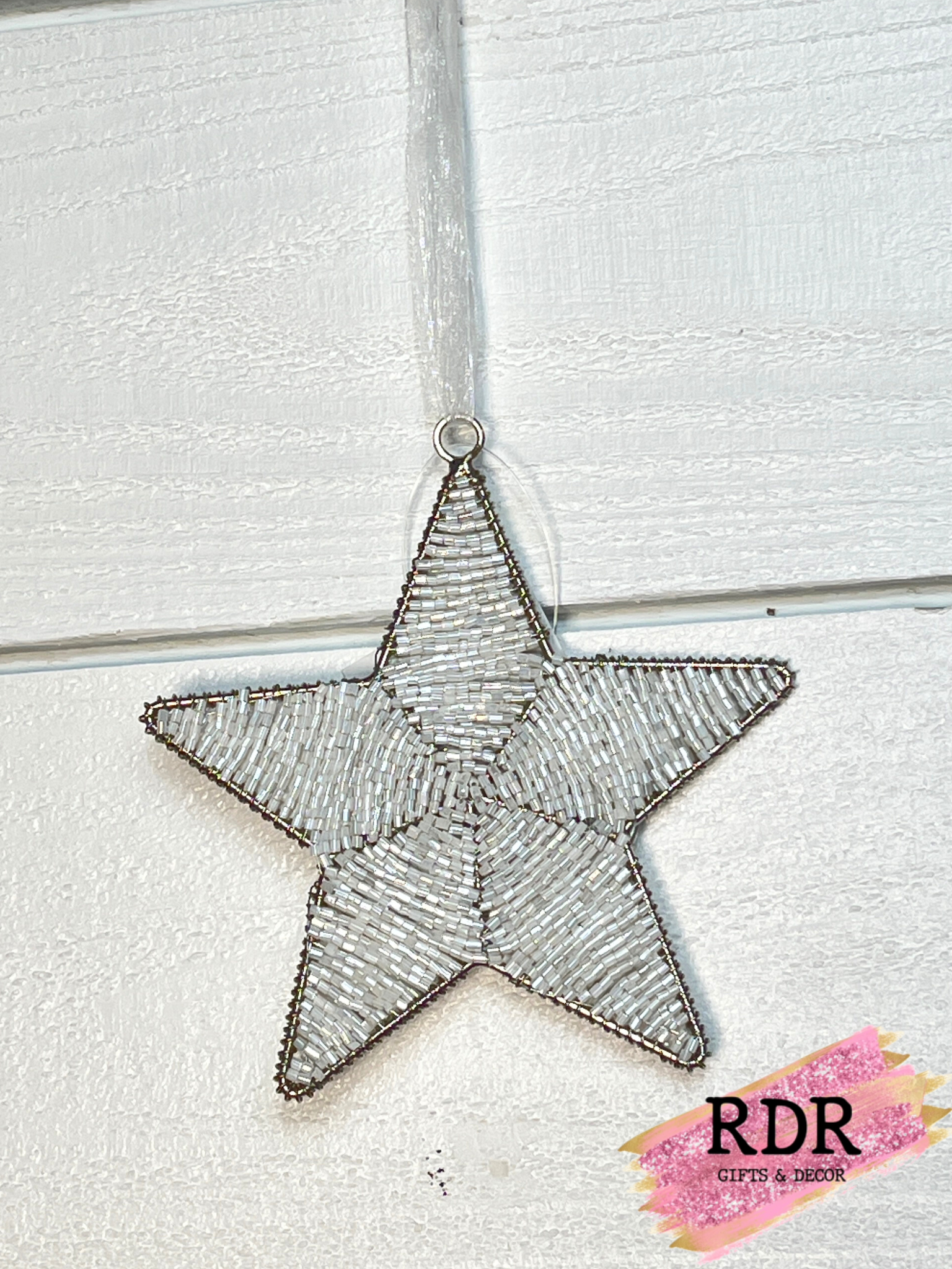 Metal & Glass Bead Star Ornament