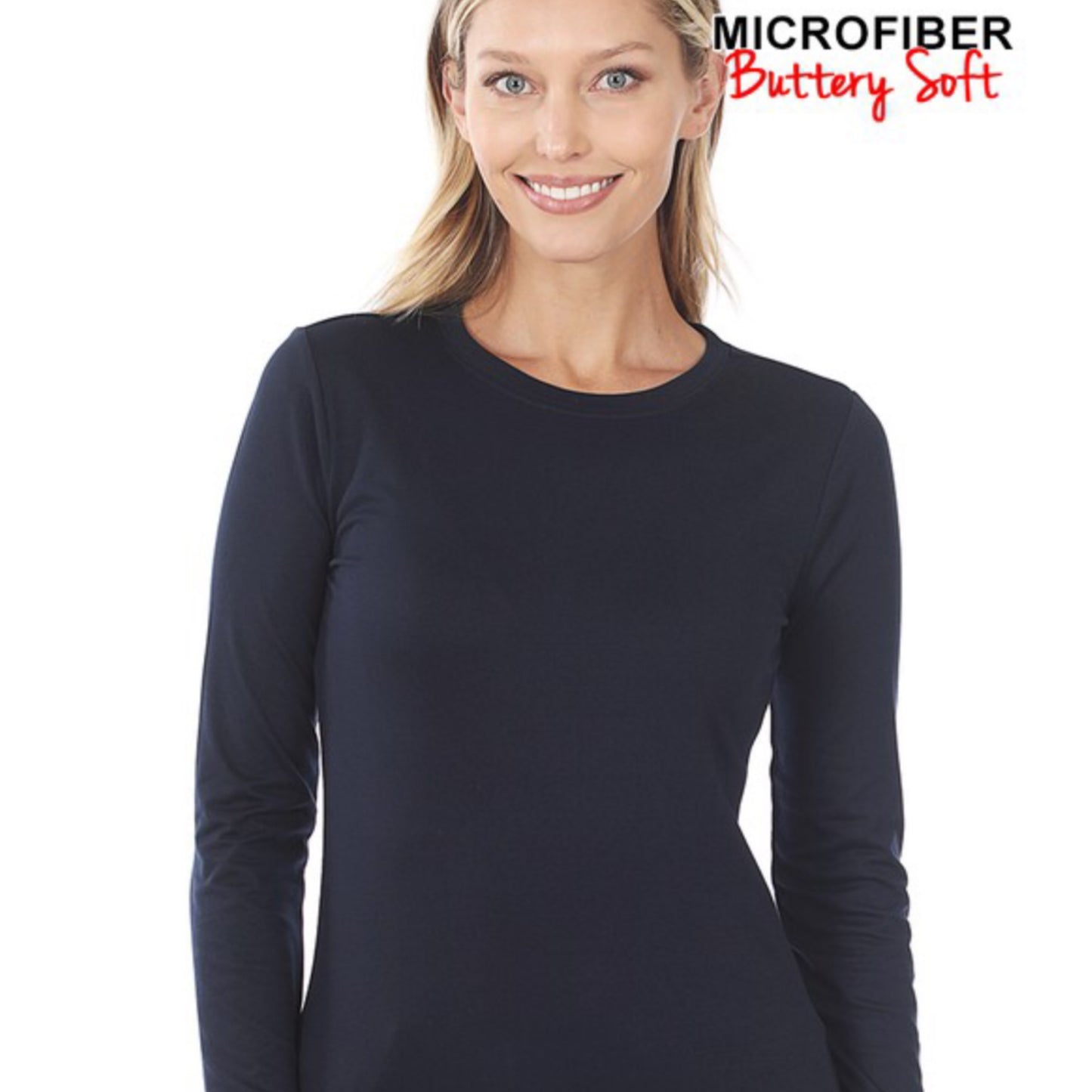 Navy Microfiber Long Sleeve