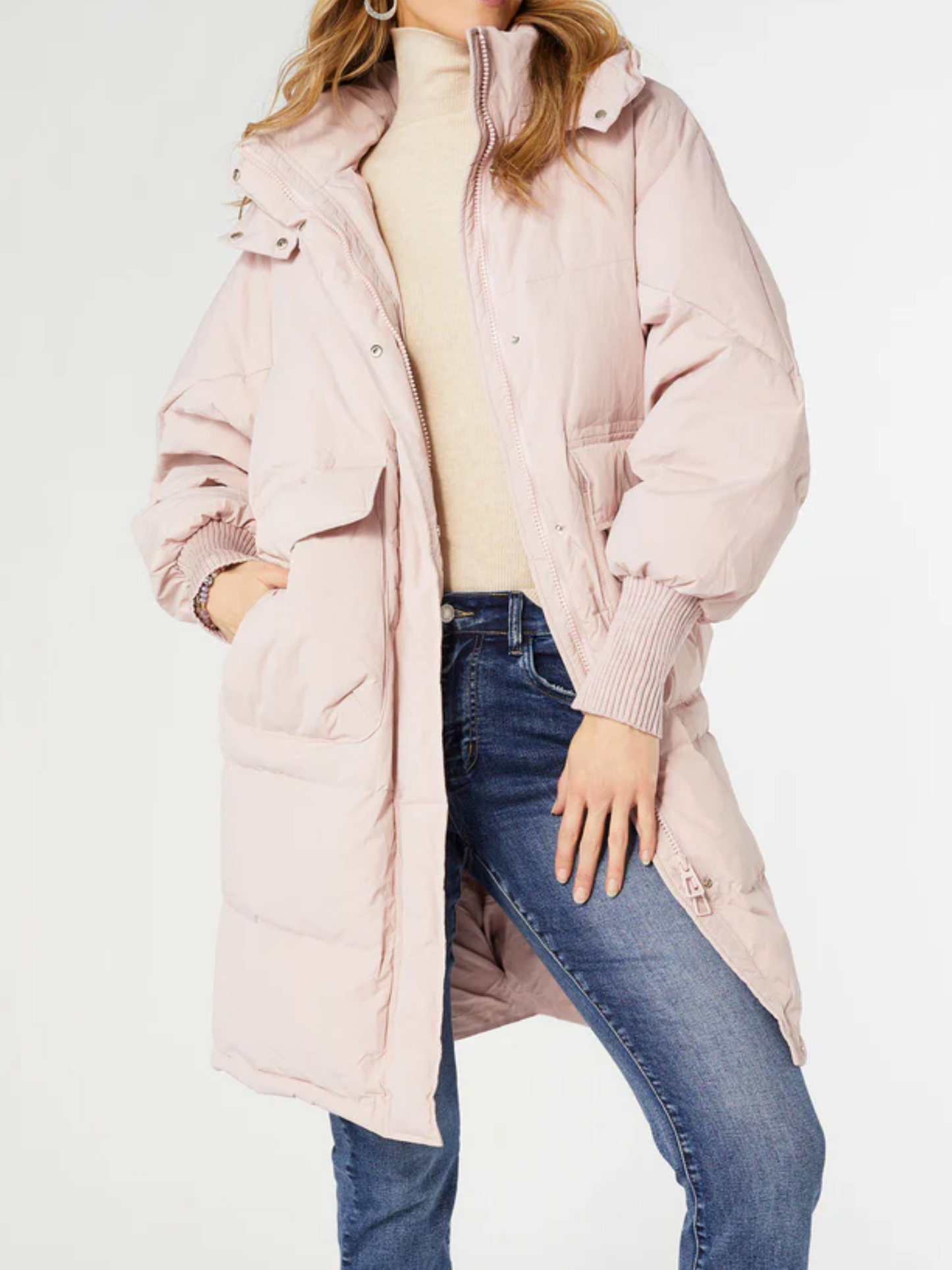 Relaxed Down Puffer Jacket With Hood