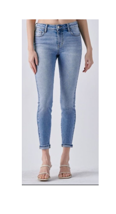 Cello Mid Rise Single Cuff Skinny