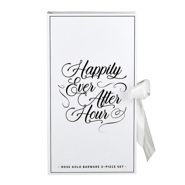 Happily Ever After Rose Gold Barware Set