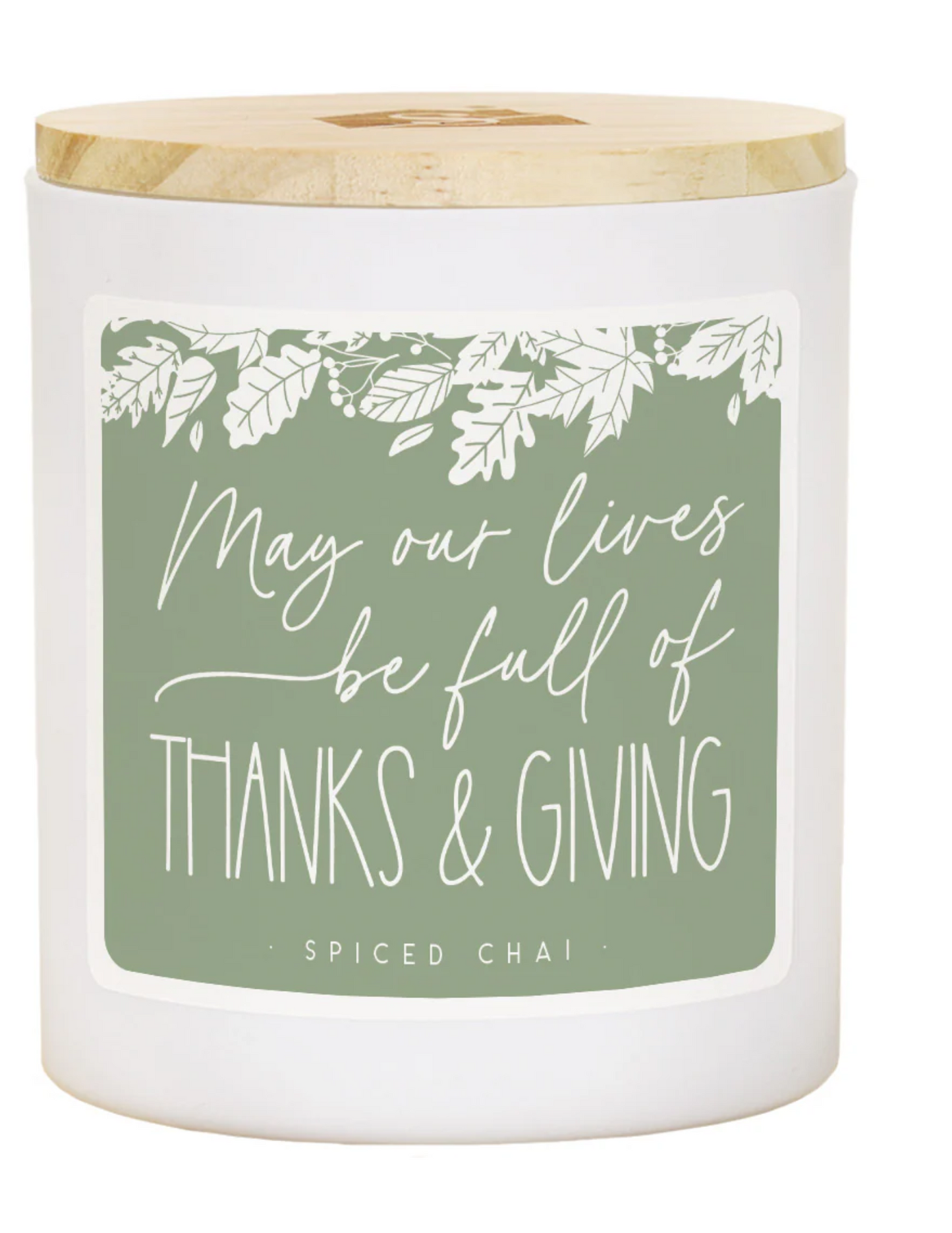 Full Of Thanks & Giving Candle With Wooden Lid
