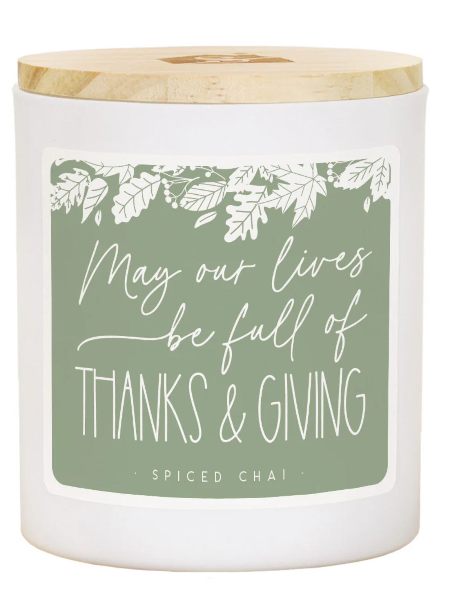 Full Of Thanks & Giving Candle With Wooden Lid