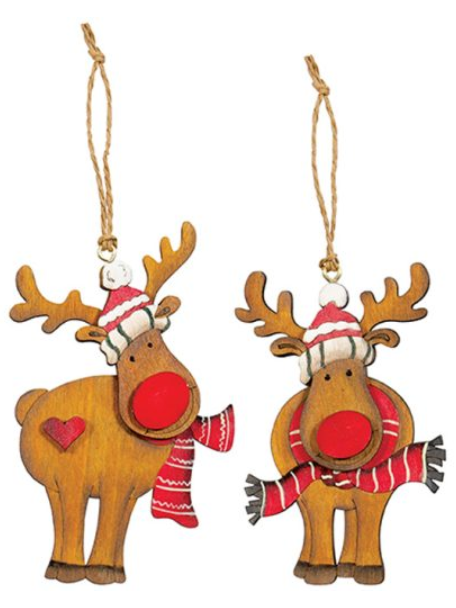 Wooden Reindeer Ornaments