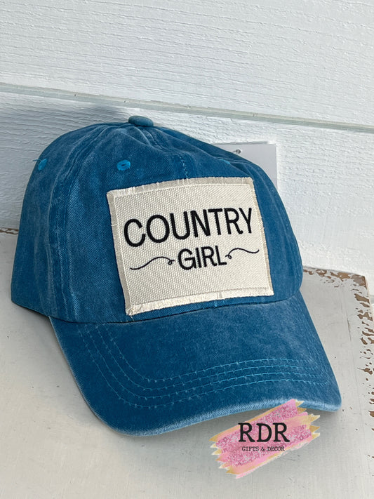 Cyan Country Girl Baseball Cap