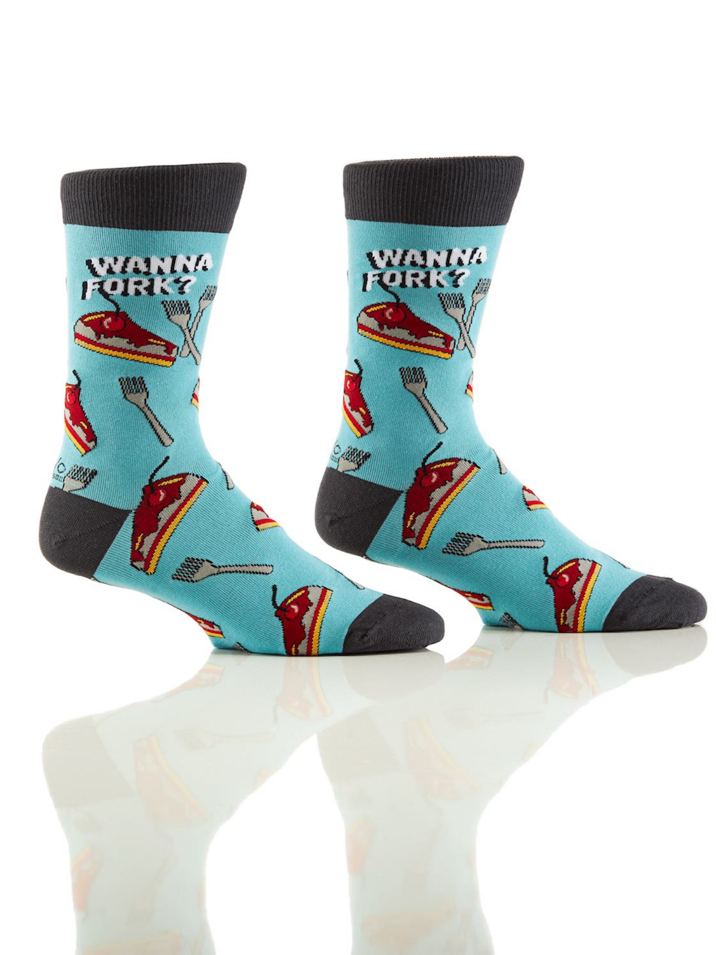 Men's Funny Crew Socks- Wanna Fork