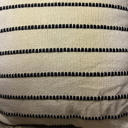 Black & White Fringed Pillow