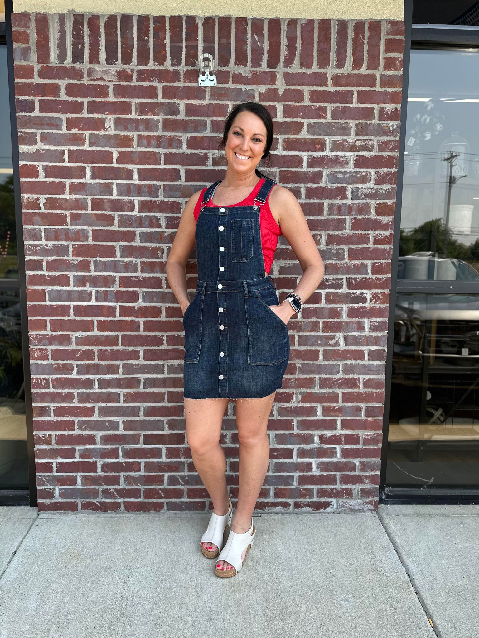 Judy Blue Dark Denim Overall Skirt