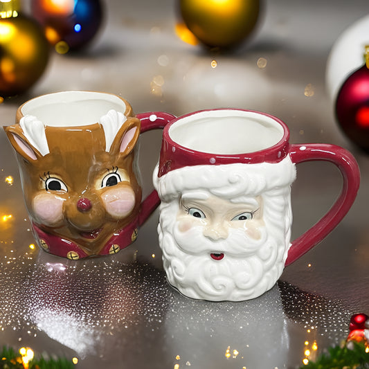 Santa/Rudolph Shaped Mug