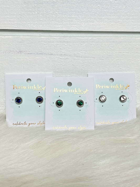 Colored Rope Crystal Studs