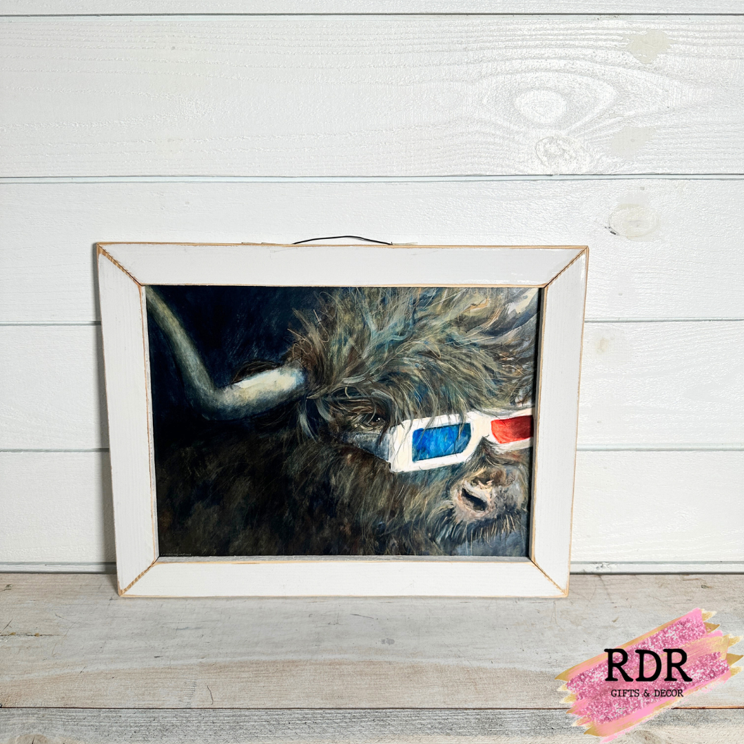 Watching In 3D White Washed Frame