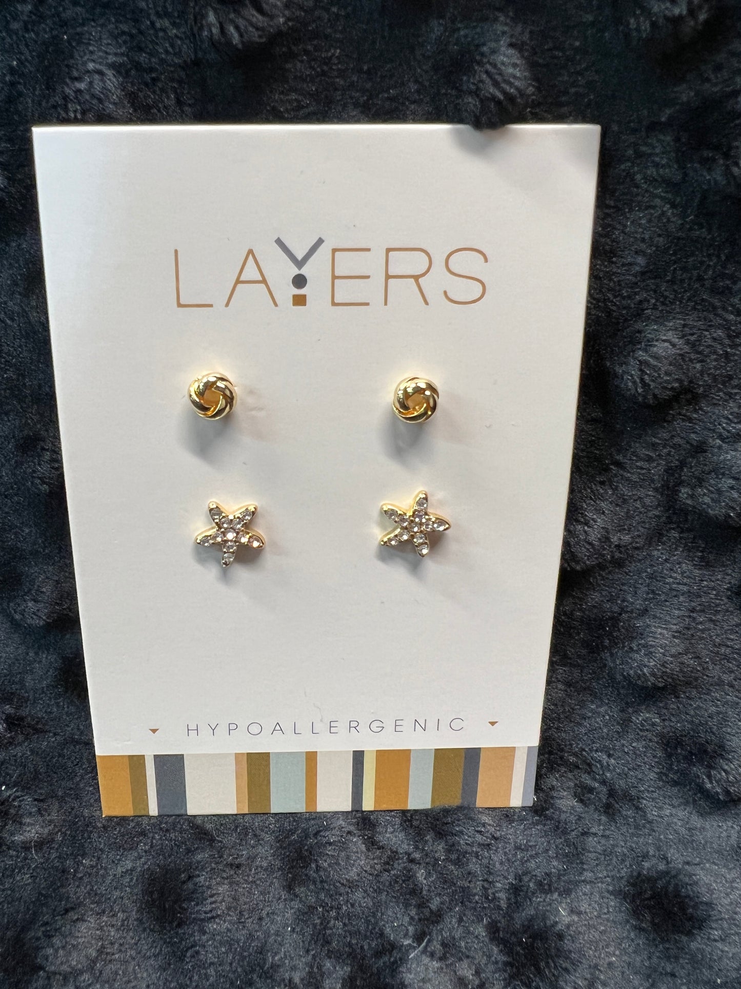 Layers Gold-tone Earrings