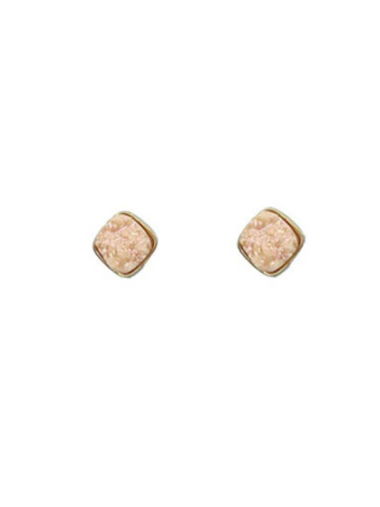 Southern Grace Pink Stone Stud Earrings