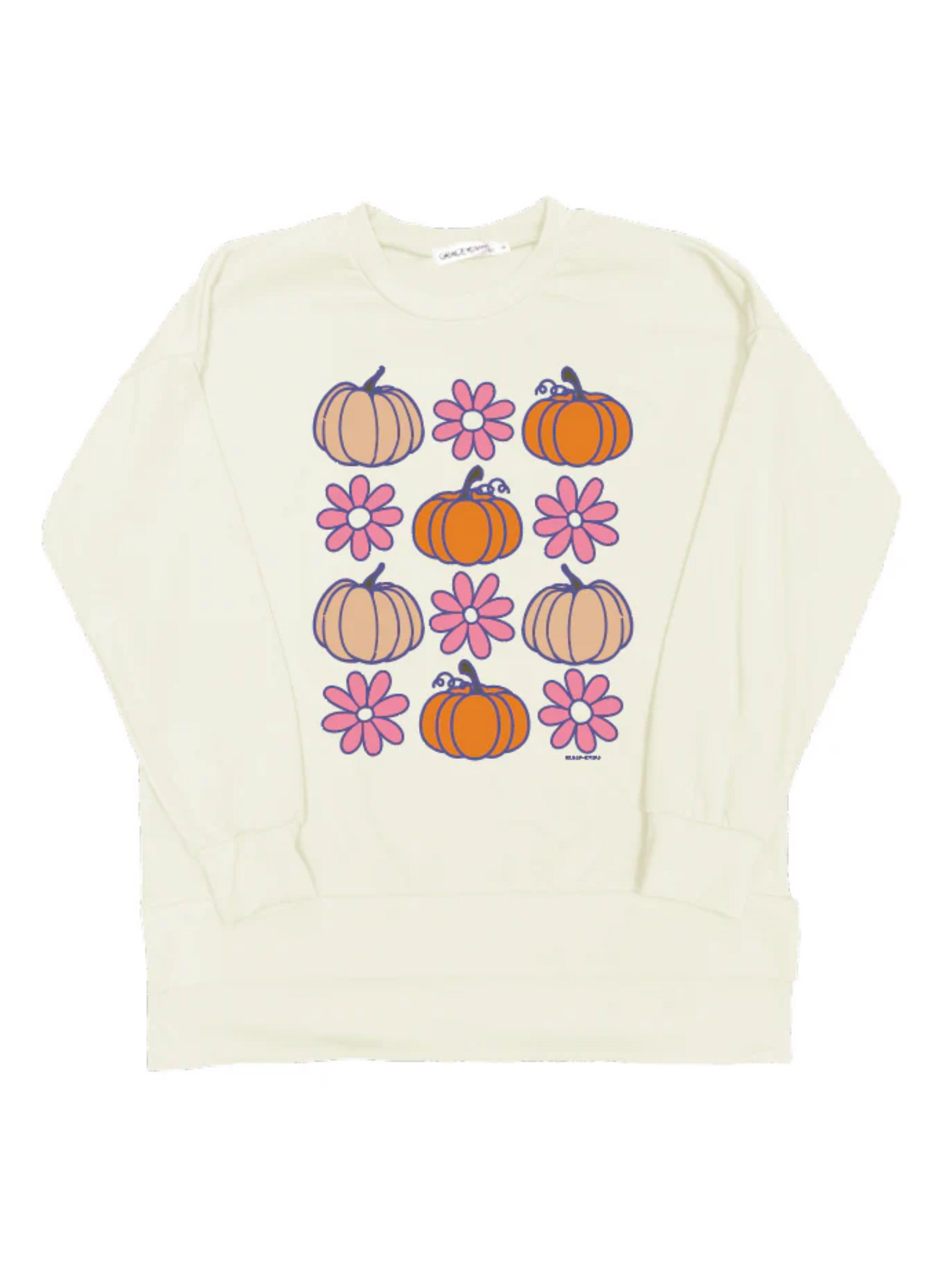 Southern Grace Pumpkin & Flower Pattern Super Soft Crewneck