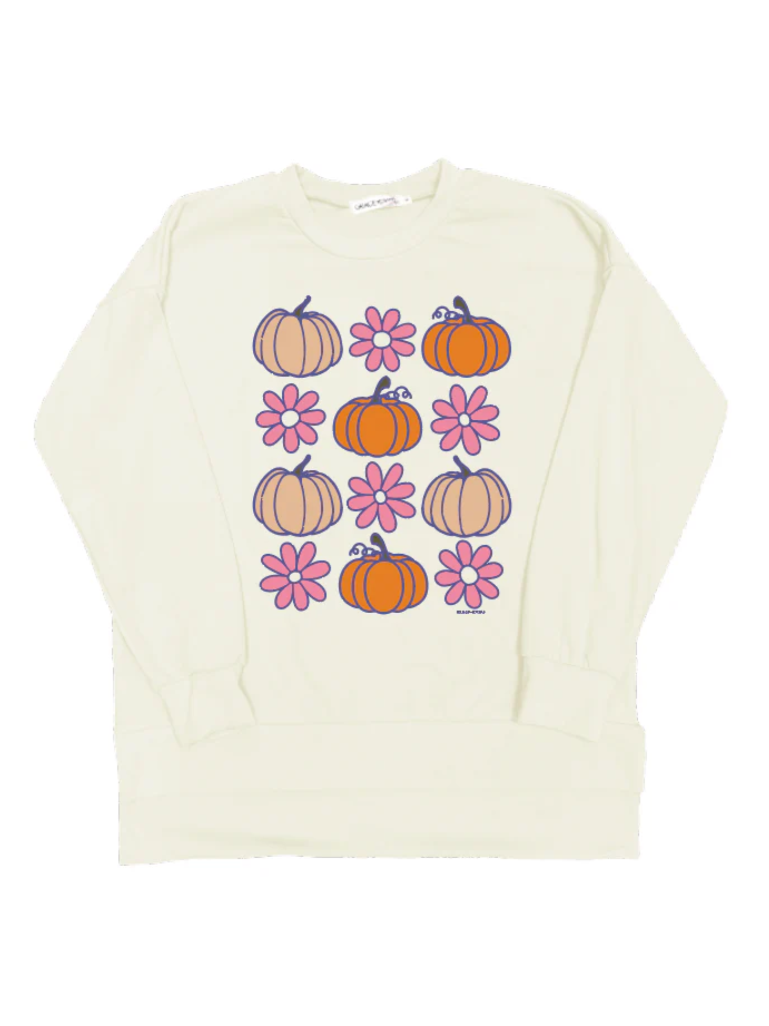 Southern Grace Pumpkin & Flower Pattern Super Soft Crewneck