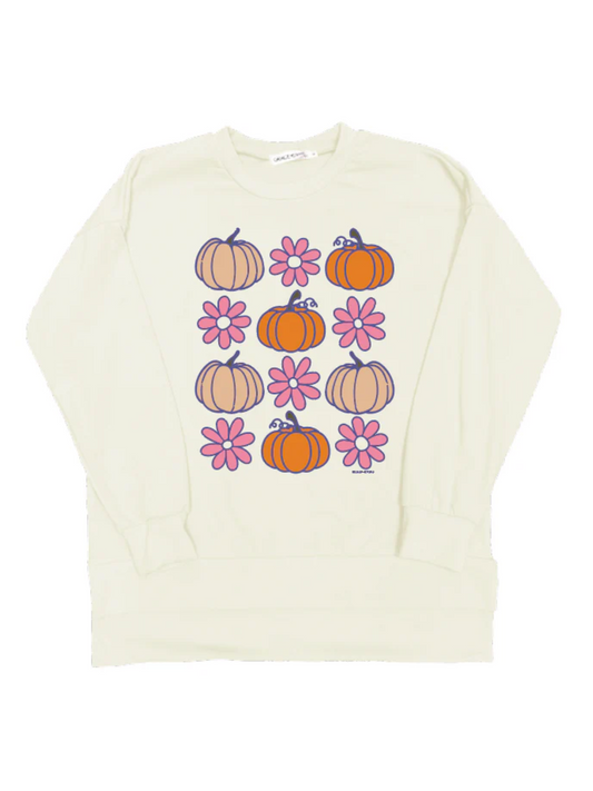 Southern Grace Pumpkin & Flower Pattern Super Soft Crewneck