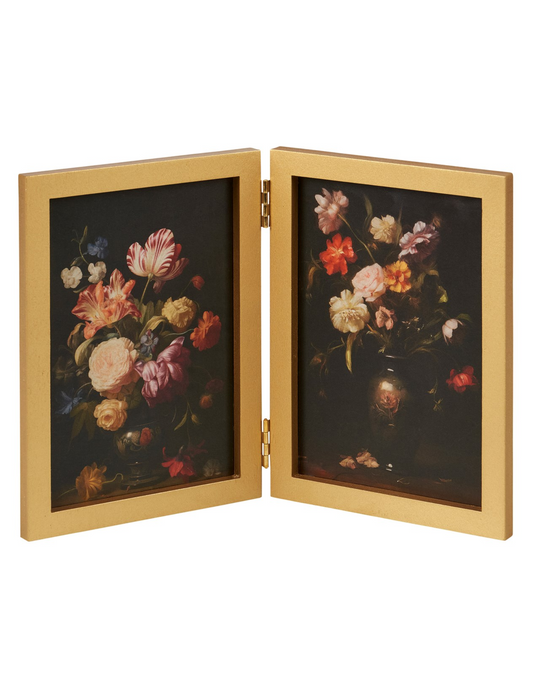 Gold & Florals Hinged Frame Art
