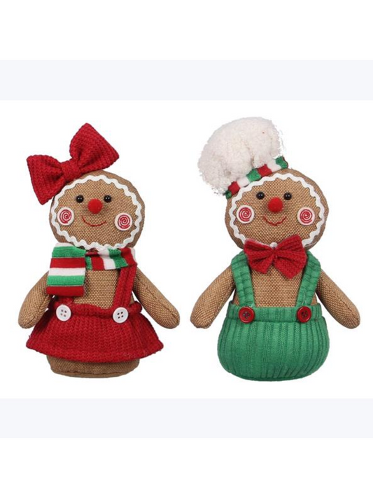 Fabric Plush Gingerbread Man Girl & Boy