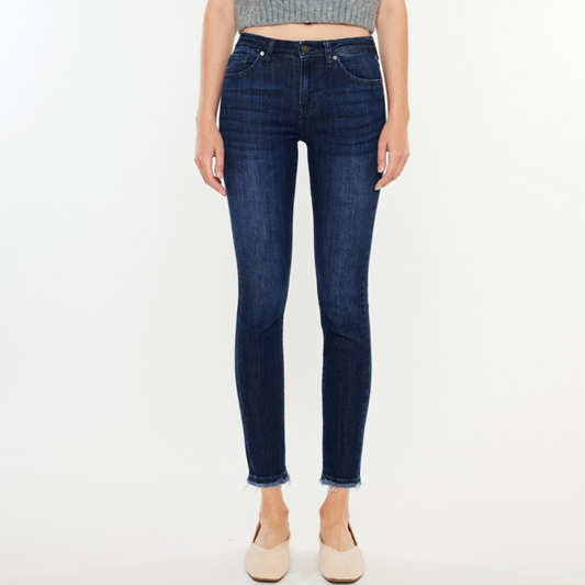 KanCan Dark Wash Mid Rise Ankle Skinny Jeans