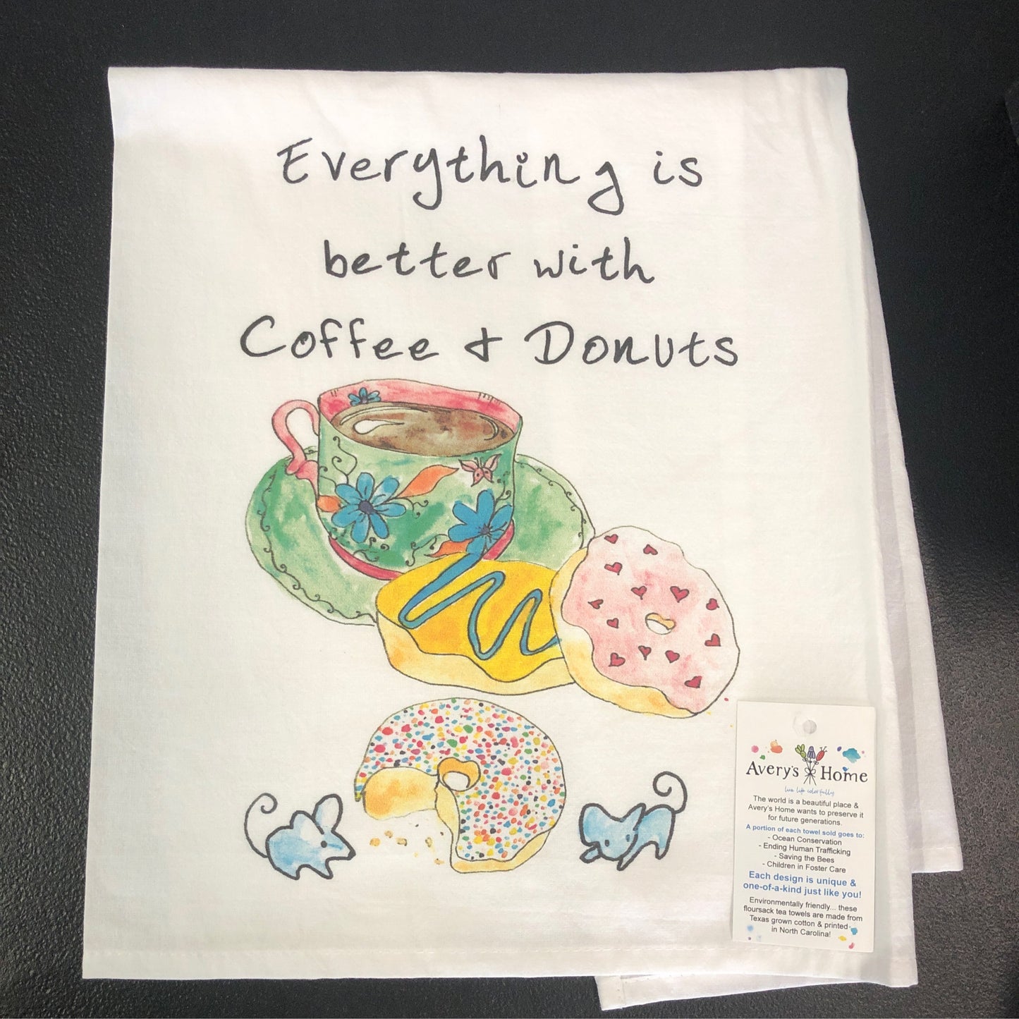 Avery Tea Towels Coffee & Donuts