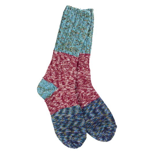 World's Softest Socks - Weekend Collection Ragg Crew - Cranberry Multi