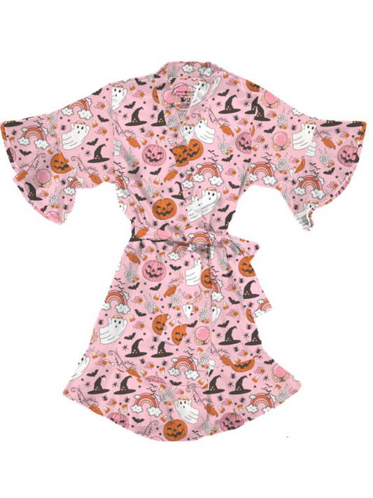 Kids Spooky Season Silky Satin Robe