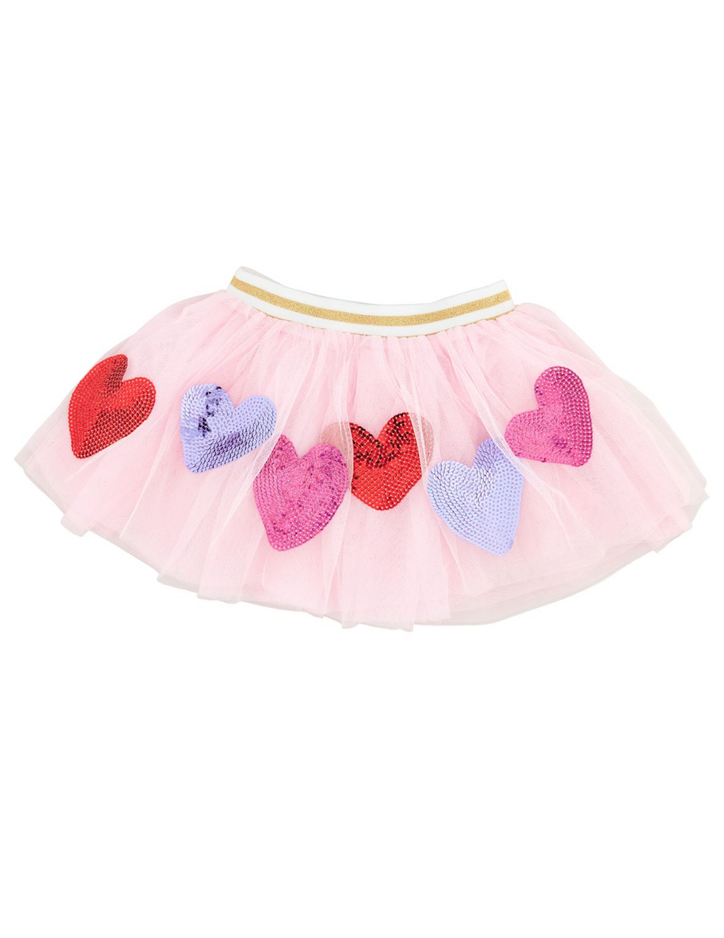 Mud Pie Girls Children Multi Heart Sequin Tutu