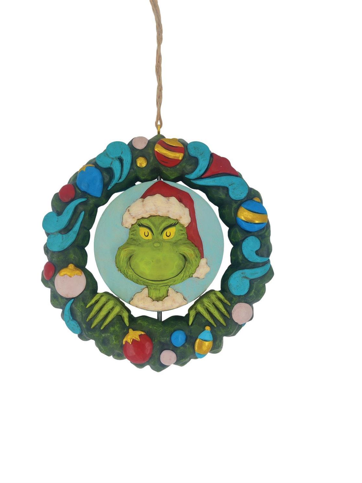 Grinch Wreath Ornament- Double Sided