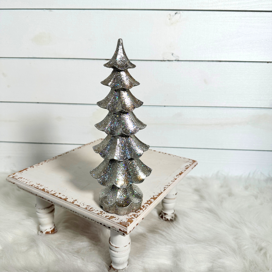 Silver Glittery Christmas Tree