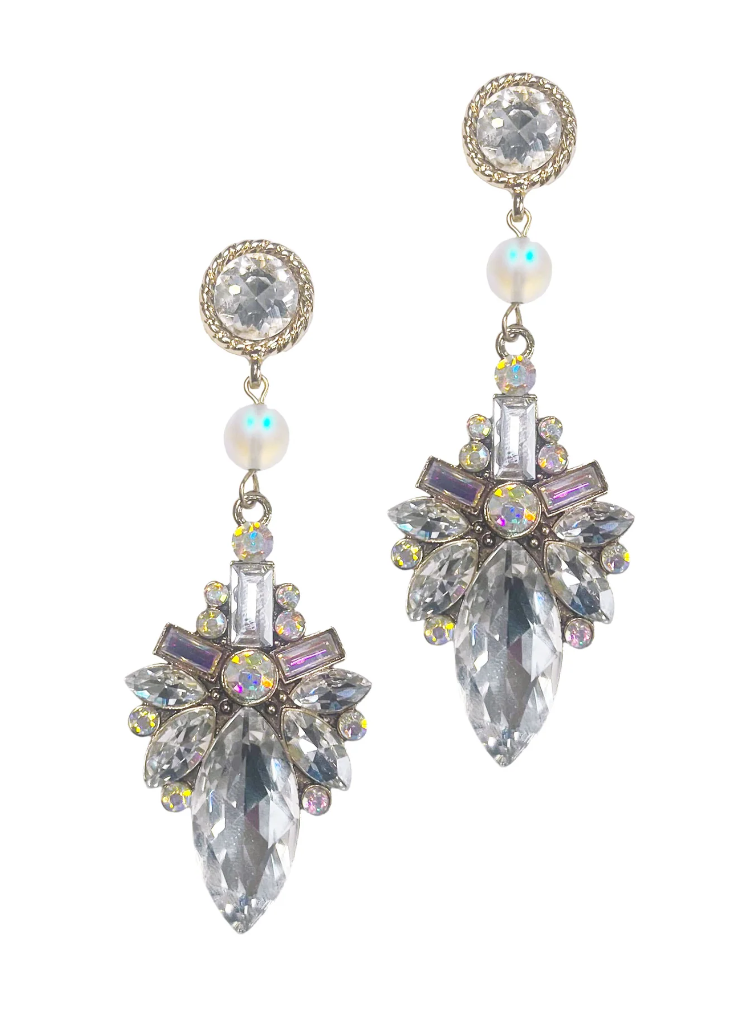 Southern Grace Silver & Crystal Chandelier Earrings