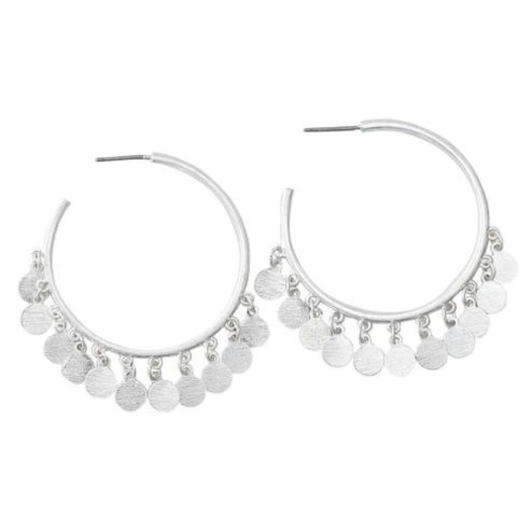 Silver Hoops w/ Charms